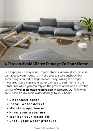 6 Tips To Avoid Water Damage to Your Home