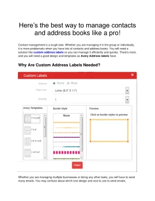 here s the best way to manage contacts