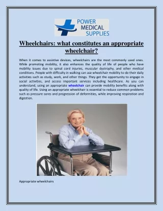 wheelchairs what constitutes an appropriate