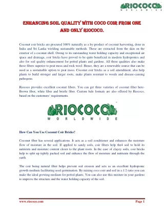 enhancing soil quality with coco coir from
