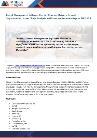 talent management software market revenue drivers