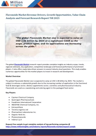 flavonoids market revenue drivers growth