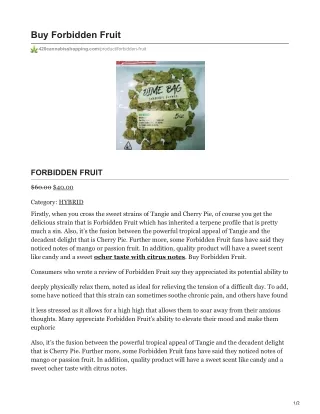 buy forbidden fruit