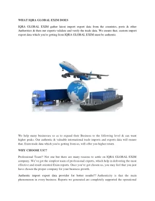 what iqra global exim does
