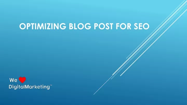optimizing blog post for seo