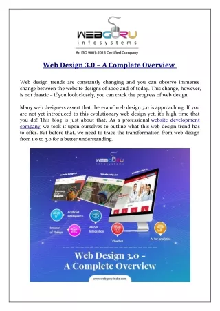 web design 3 0 a complete overview web design