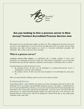 Are you looking to hire a process server in New Jersey
