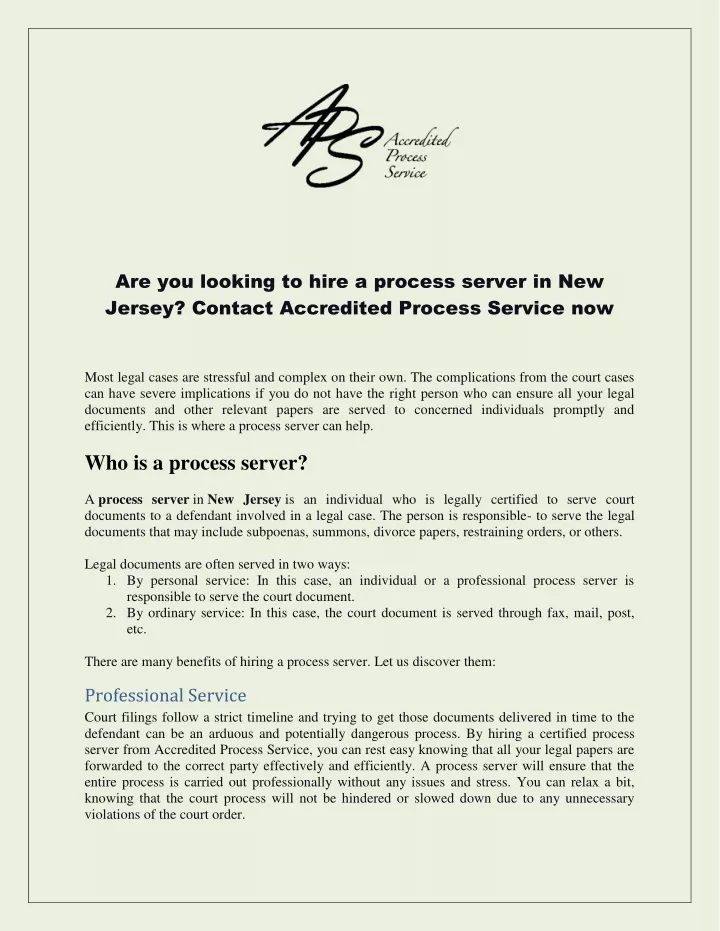 are you looking to hire a process server