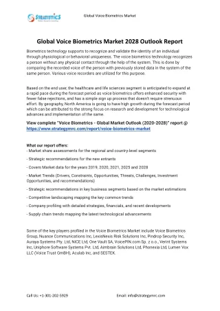 global voice biometrics market