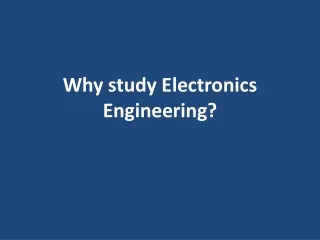 why study electronics engineering