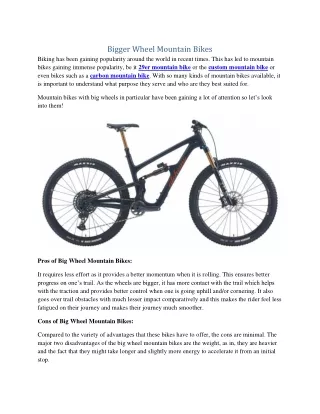 bigger wheel mountain bikes