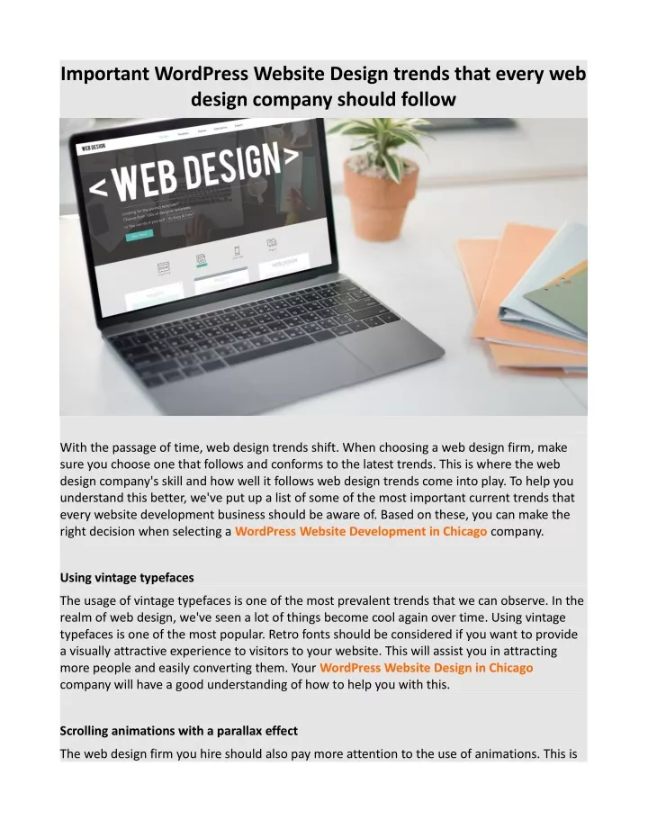 important wordpress website design trends that