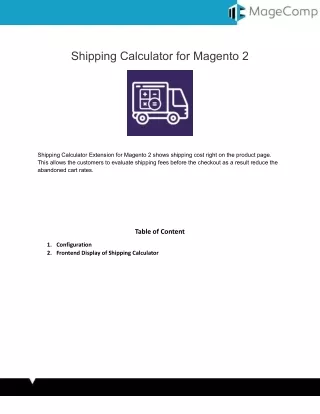 shipping calculator for magento 2