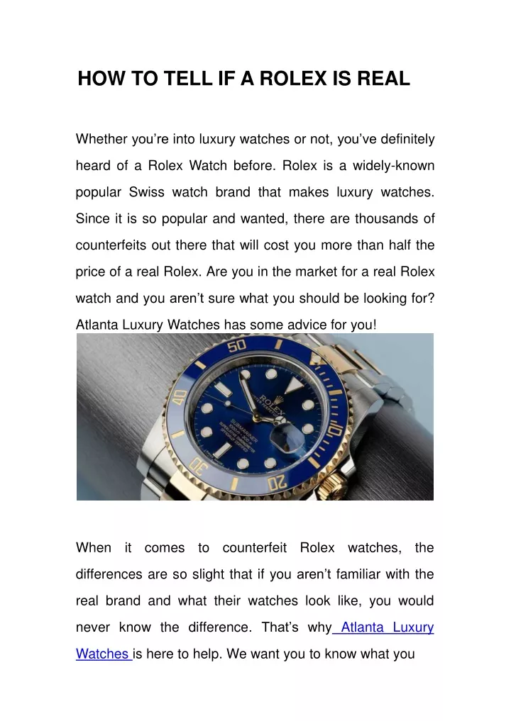 how to tell if a rolex is real