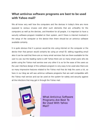 What antivirus software programs are best to be used with Yahoo mail?