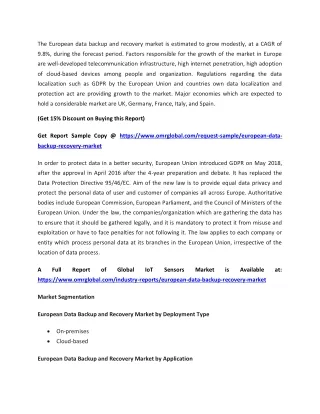 the european data backup and recovery market