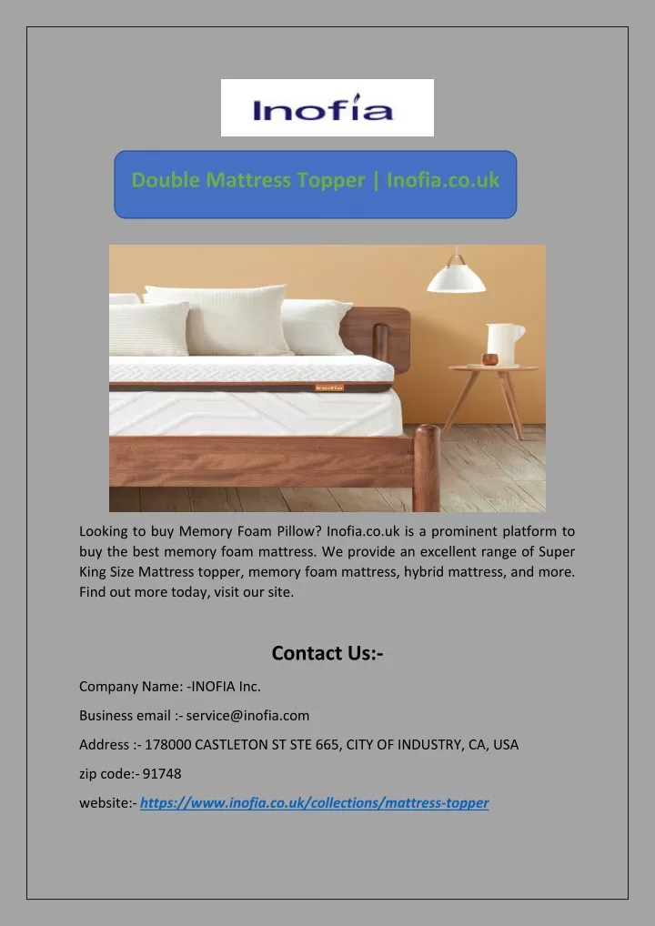 double mattress topper inofia co uk