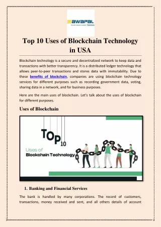 top 10 uses of blockchain technology in usa