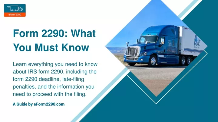form 2290 what you must know