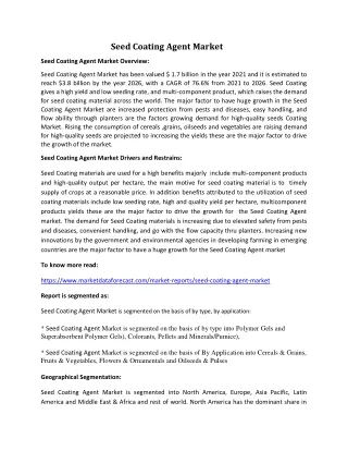 seed coating agent market