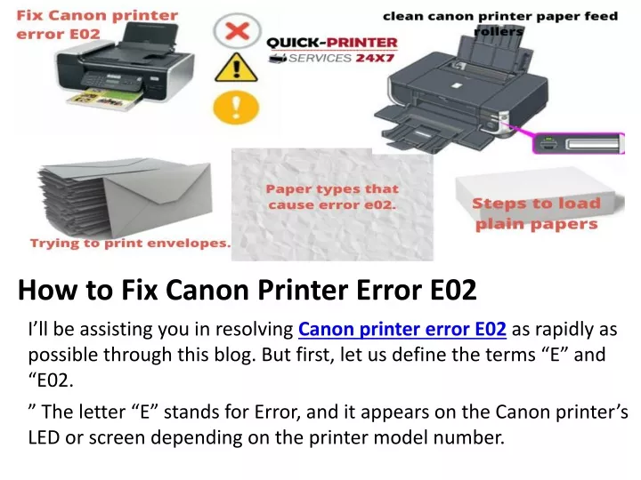 how to fix canon printer error e02