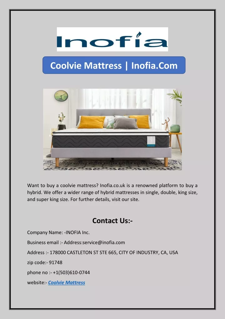 coolvie mattress inofia com
