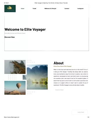 Elite Voyager | Exploring The World | Climate Clever Traveler.