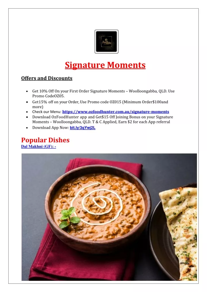 signature moments offers and discounts