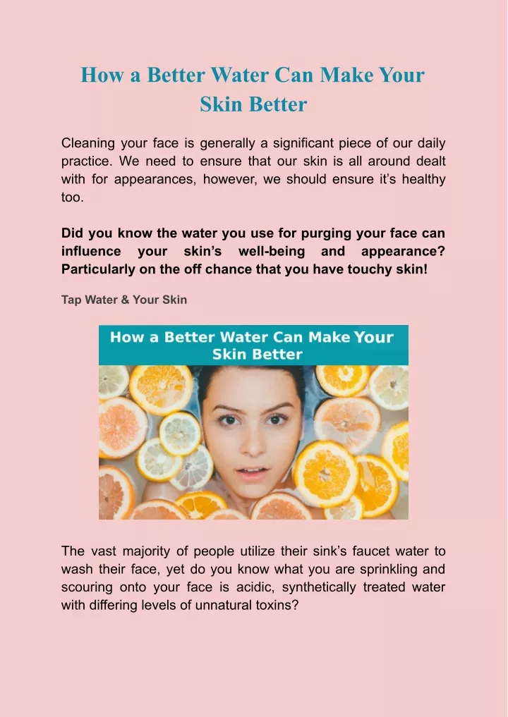 how a better water can make your skin better