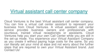 Virtual assistant call center company