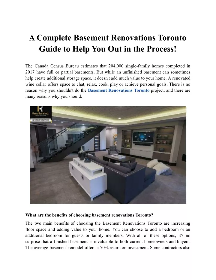 a complete basement renovations toronto guide