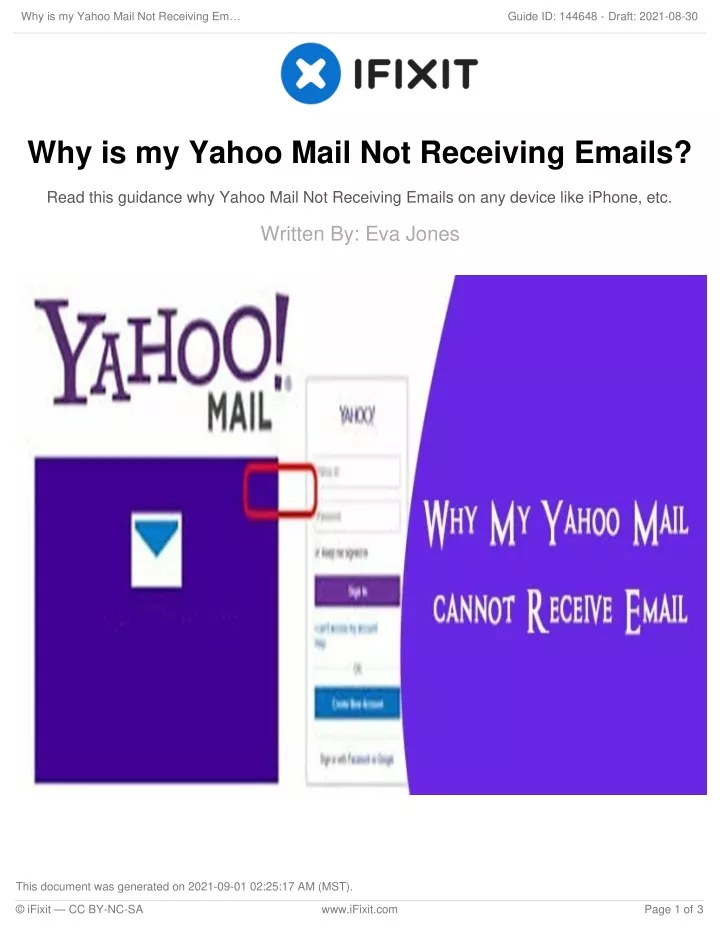 why is my yahoo mail not receiving em
