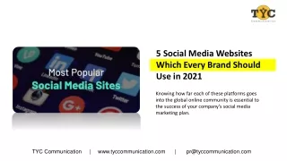 5 social media websites which every brand should