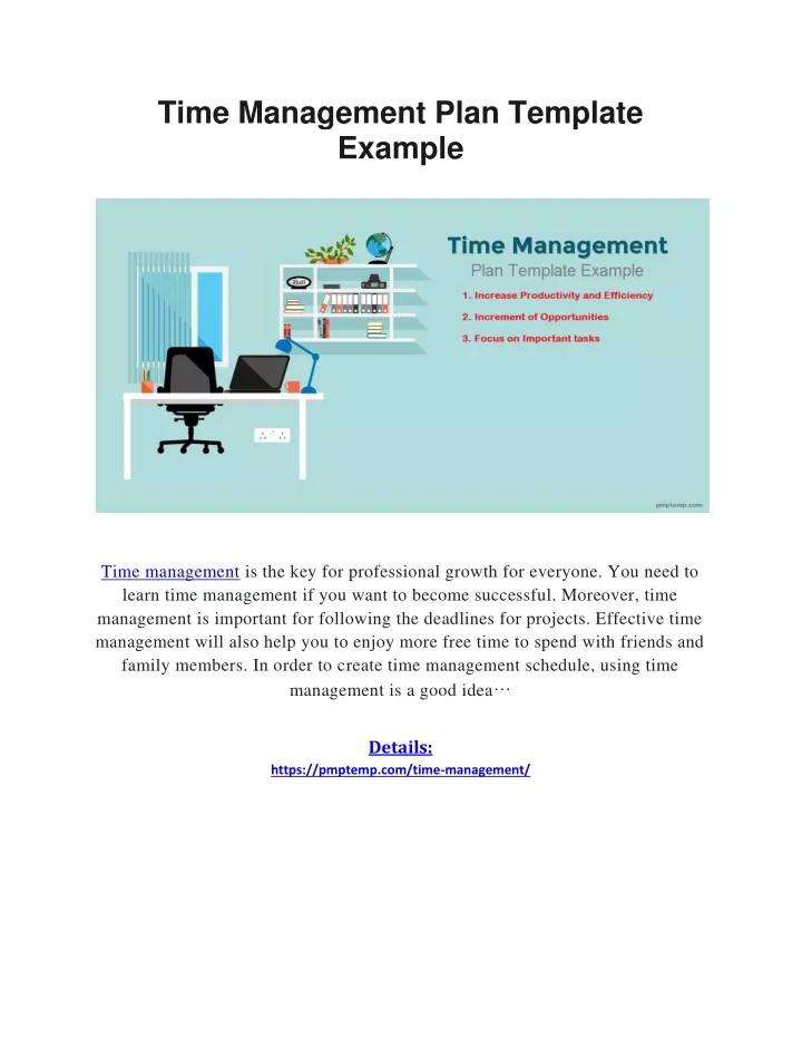 time management plan template example