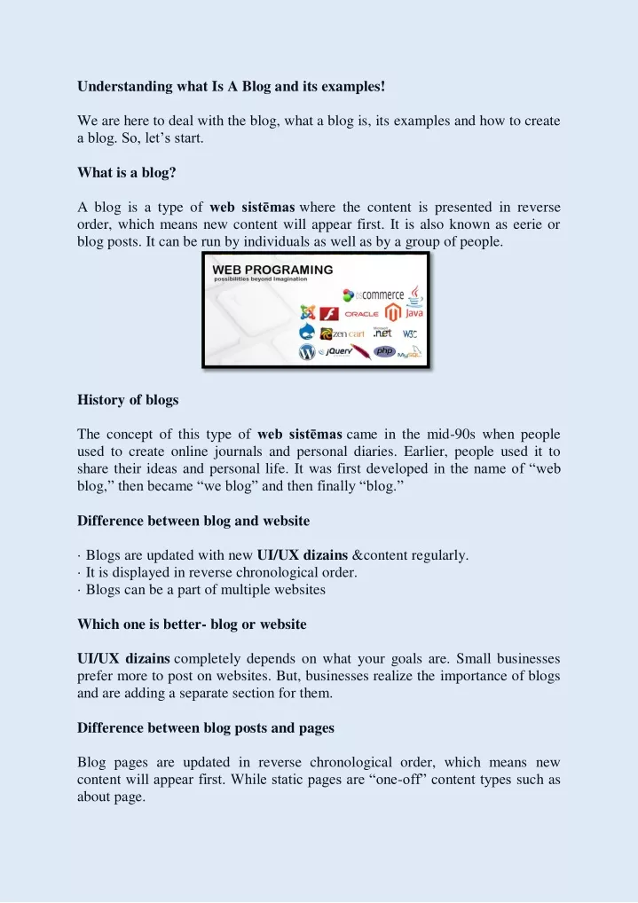 understanding what is a blog and its examples