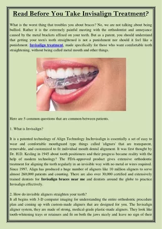read before you take invisalign treatment