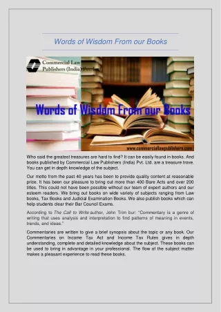 words of wisdom from our books