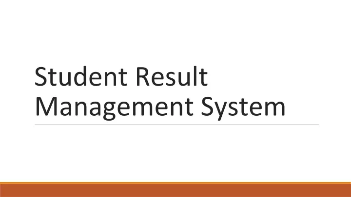 student result management system