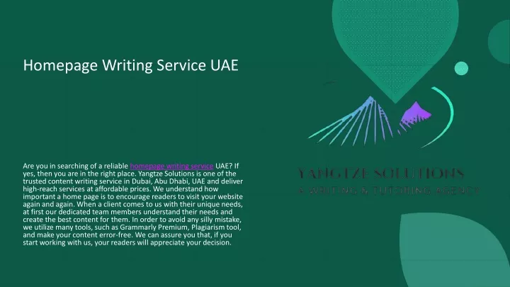 homepage writing service uae