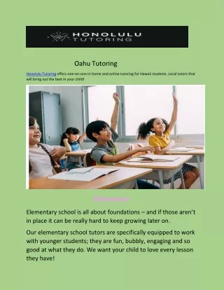oahu tutoring