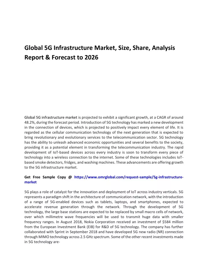 global 5g infrastructure market size share