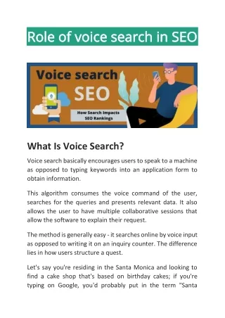 Role of voice search in SEO