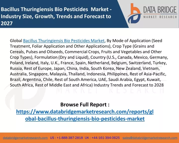 bacillus thuringiensis bio pesticides market