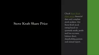 stove kraft share price