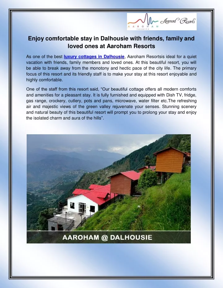 enjoy comfortable stay in dalhousie with friends