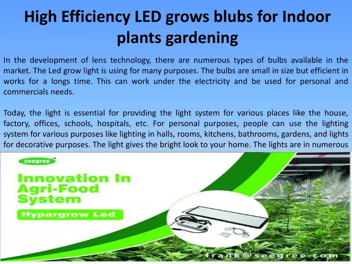 high efficiency led grows blubs for indoor plants