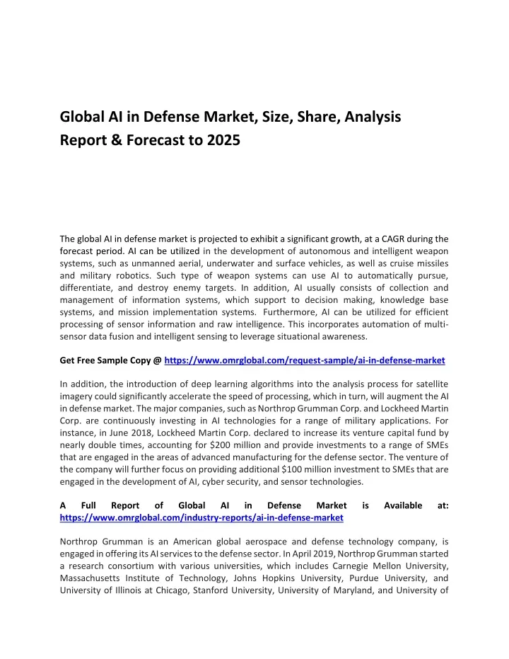 global ai in defense market size share analysis