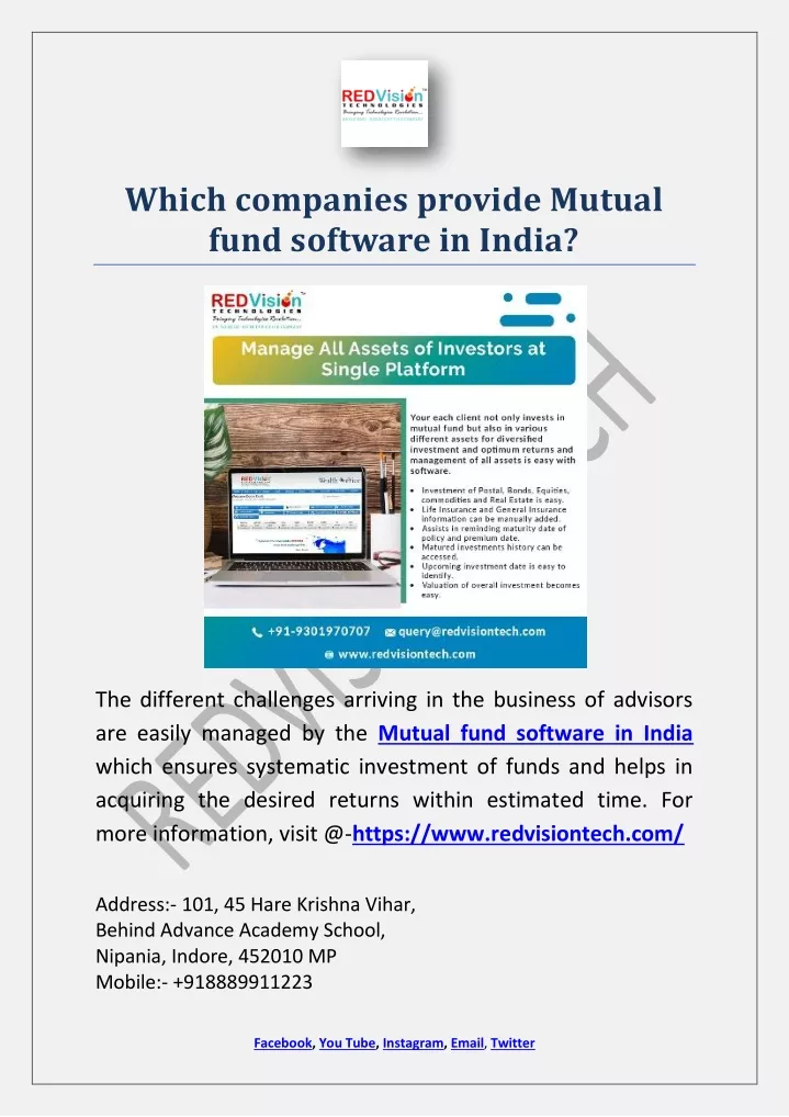 which companies provide mutual fund software