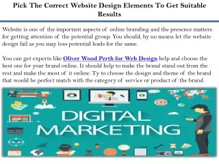 pick the correct website design elements