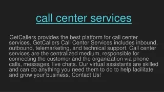 call center services